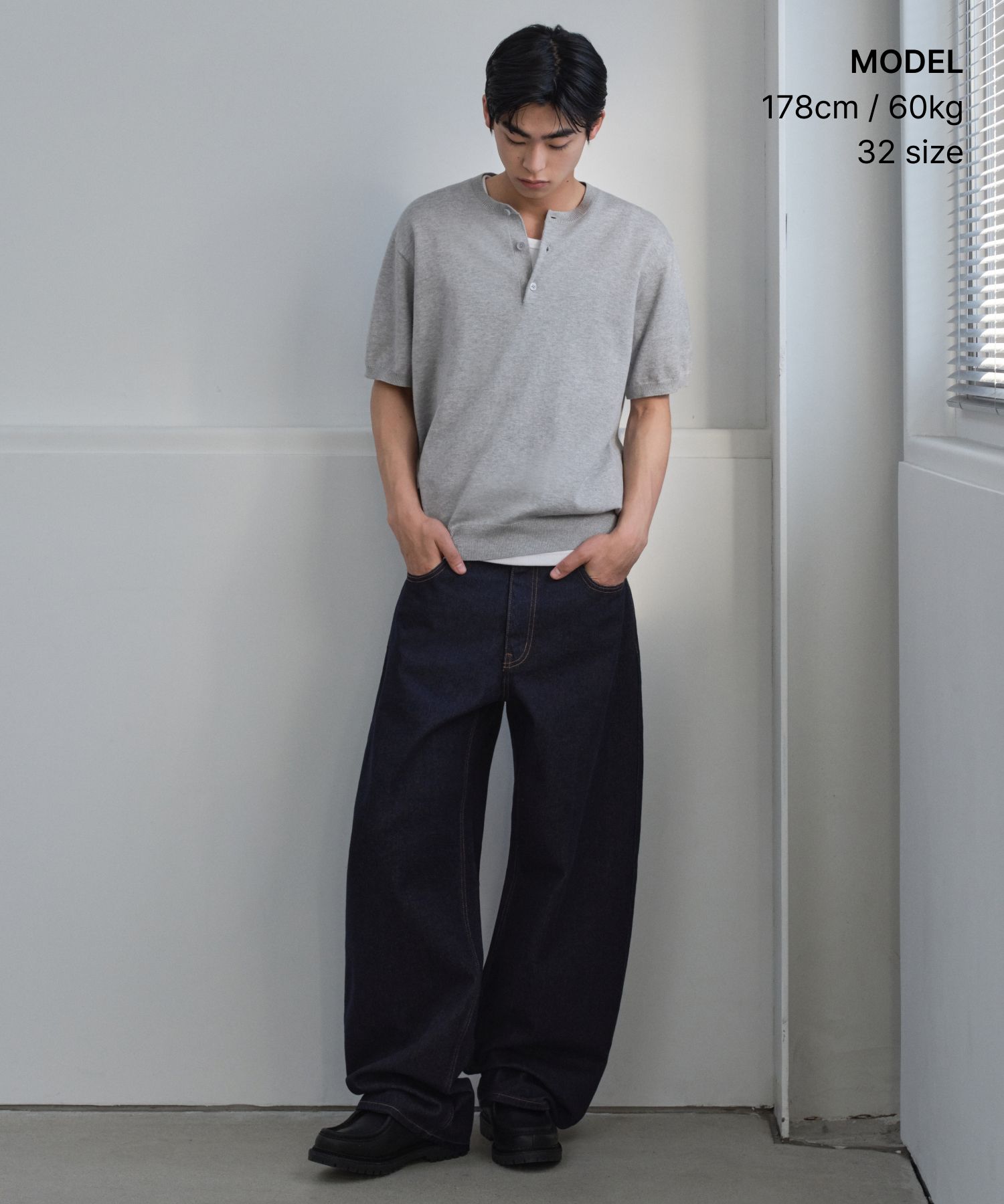 MUSINSA公式 | MUSINSA STANDARD カーブデニムパンツ [ディープインディゴ]