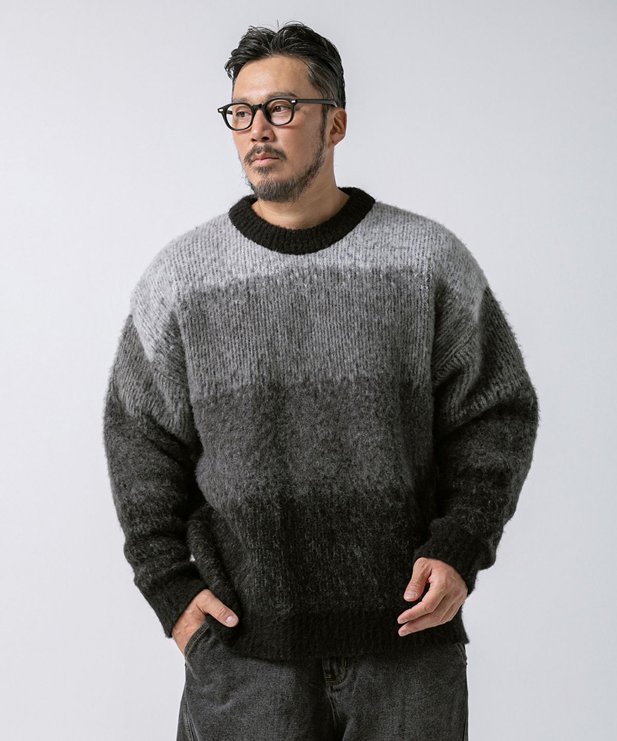 러기드하우스(RUGGED HOUSE) 퍼스널 그라데이션 알파카 블렌드 니트 3컬러