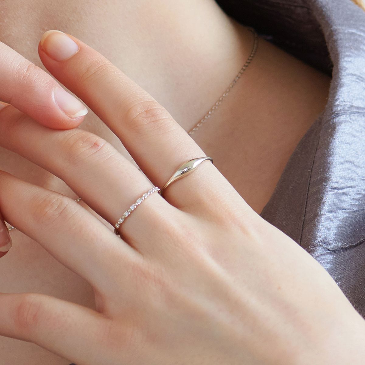 러비앤비(LOVEENB) [14K gold] 심플 볼륨 이니셜 각인 반지