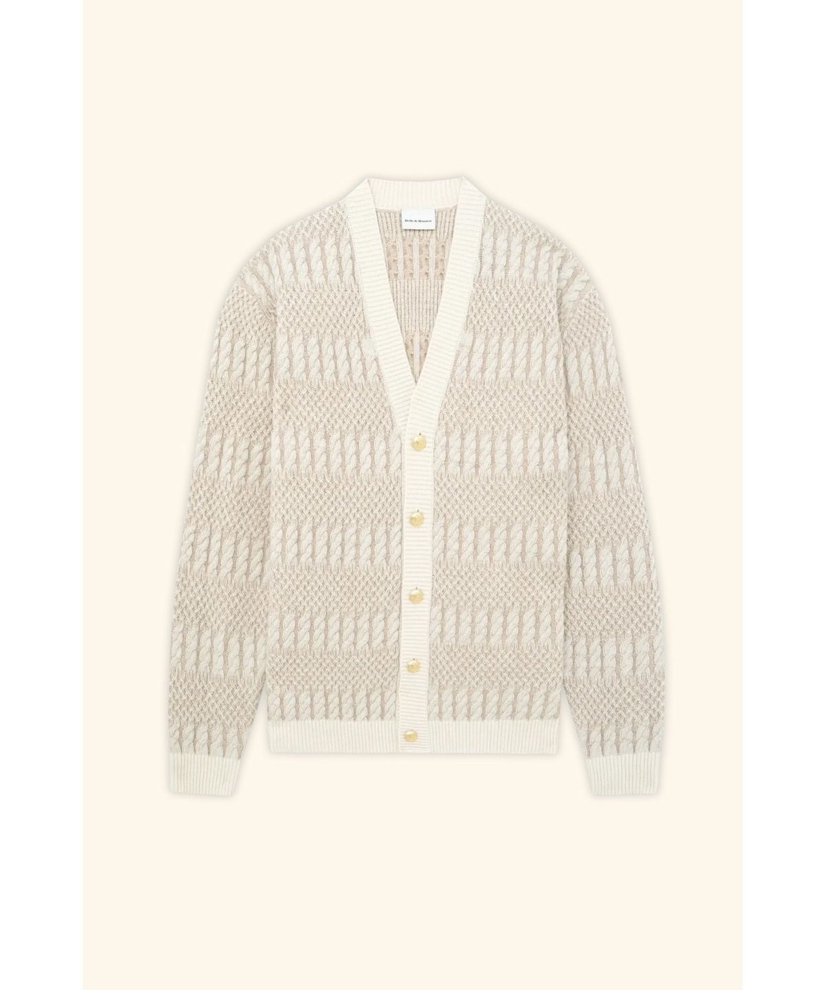 드롤드무슈(DROLE DE MONSIEUR) Le Cardigan Torsades Bicolore D0WCA25201WHM