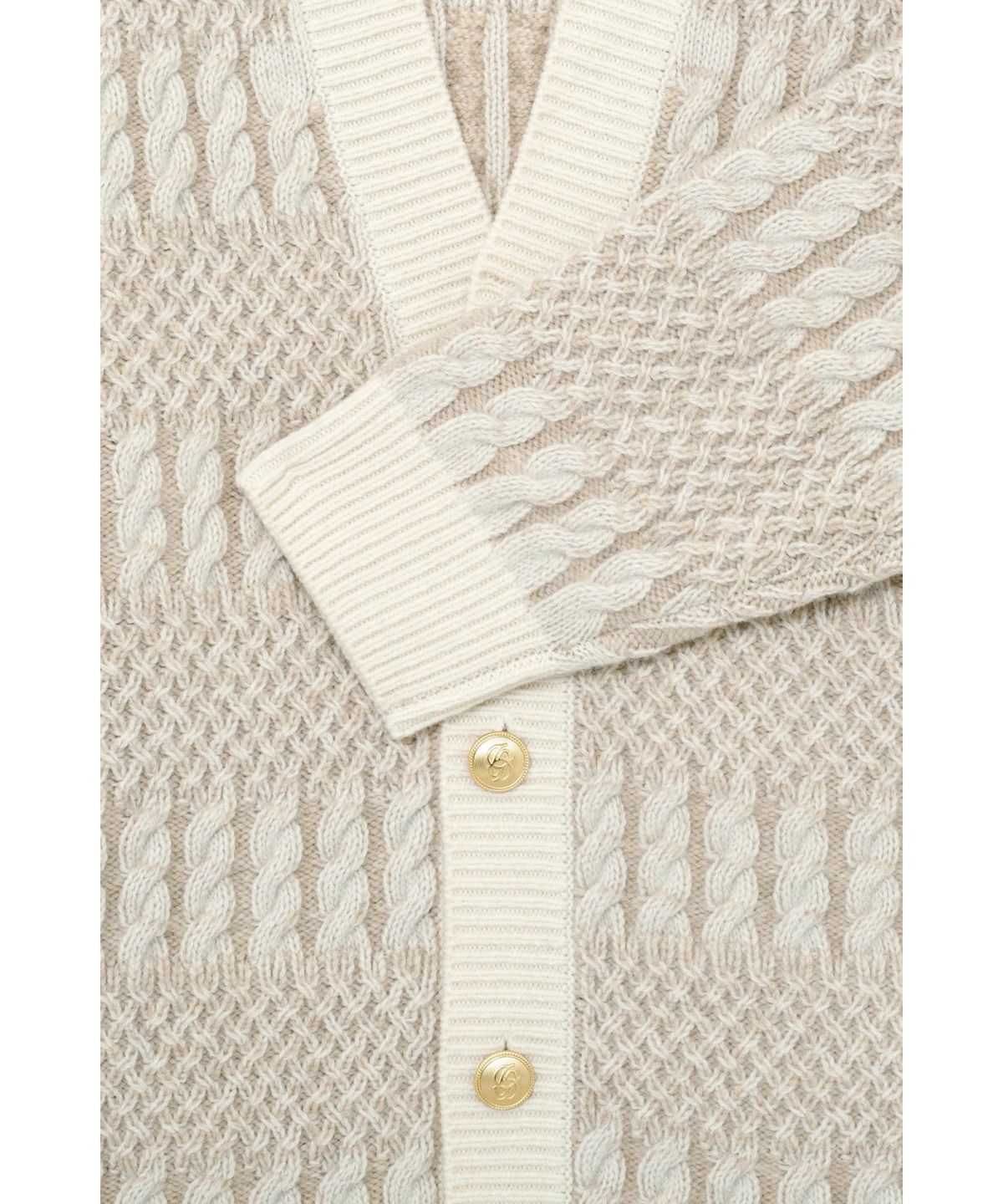 드롤드무슈(DROLE DE MONSIEUR) Le Cardigan Torsades Bicolore D0WCA25201WHM
