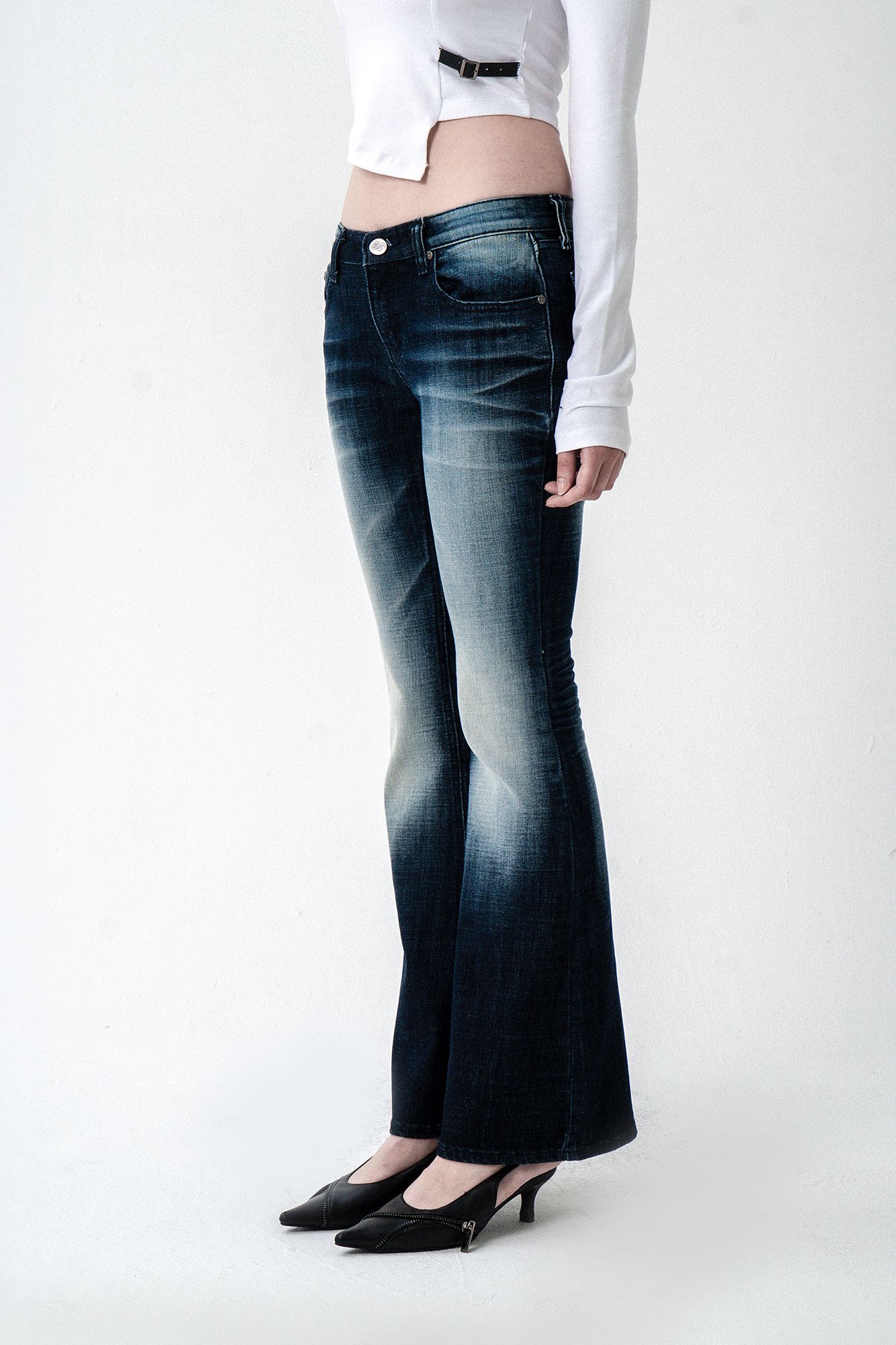 MUSINSA | SYNERJYN NIGHT WASHING DENIM PANTS DEEP BLUE