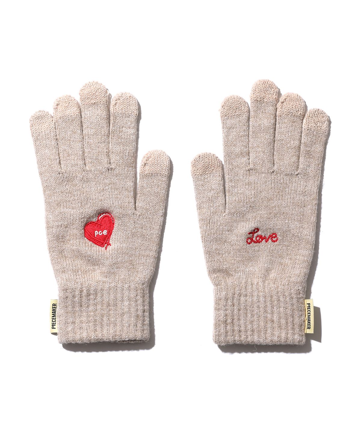 피스메이커(PIECE MAKER) LOVE HEART SMART GLOVES (OATMEAL)