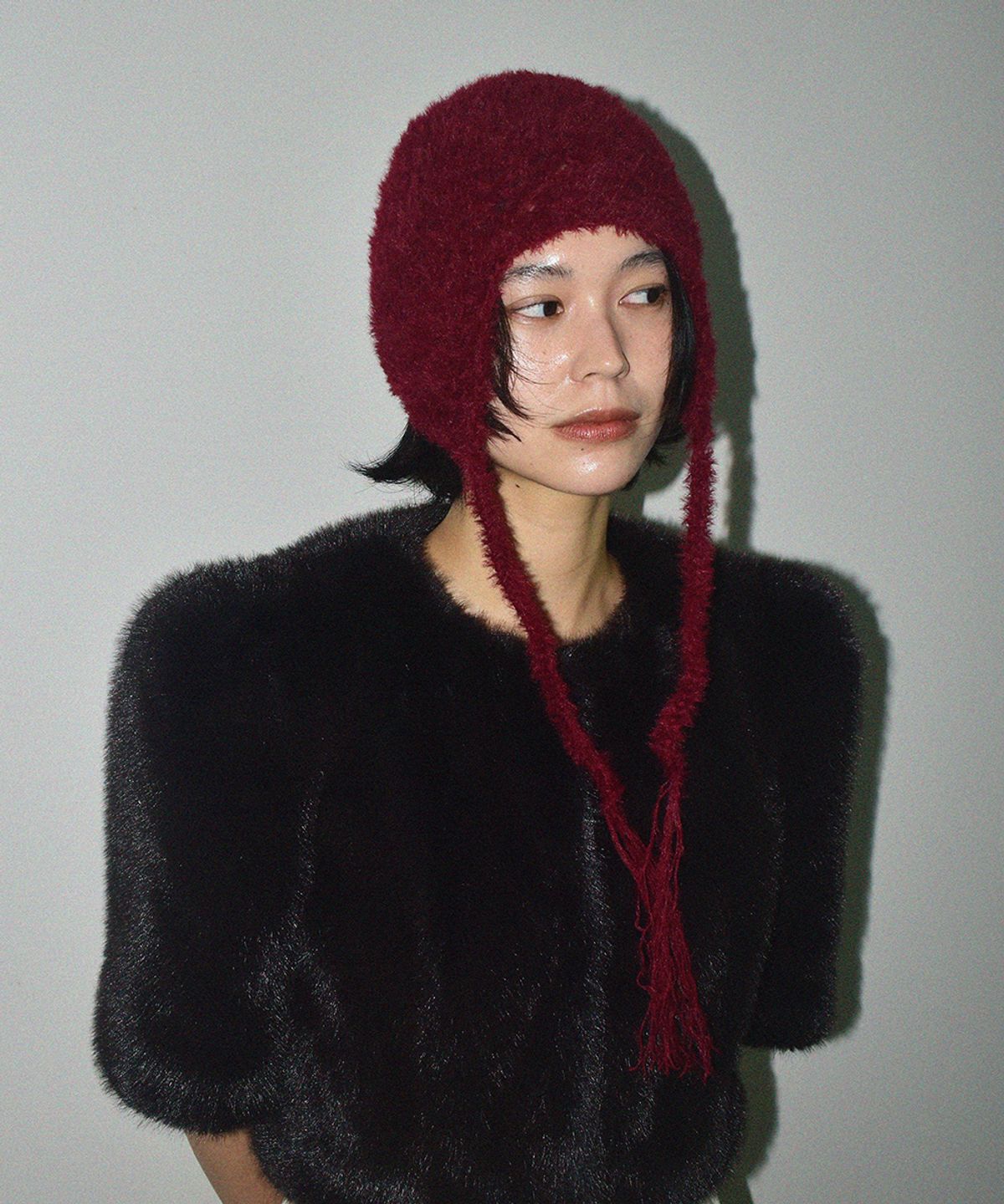 유지떼(USITE) HANDMADE KNIT Wool Hat_BURGUNDY 울 비니