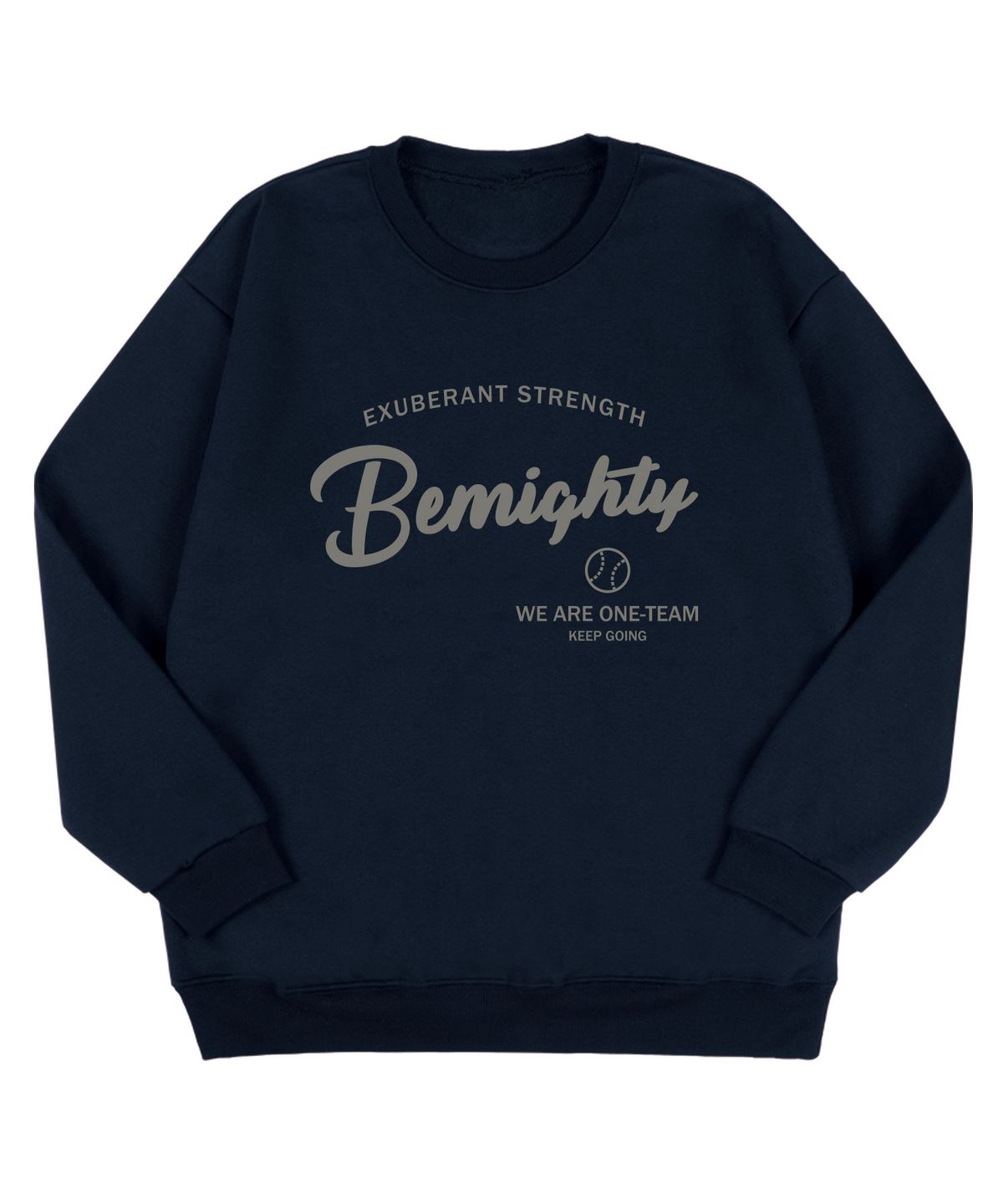 비마이티(BEMIGHTY) 원팀 레터링 기모 오버핏 스웨트셔츠 [멜란그레이]