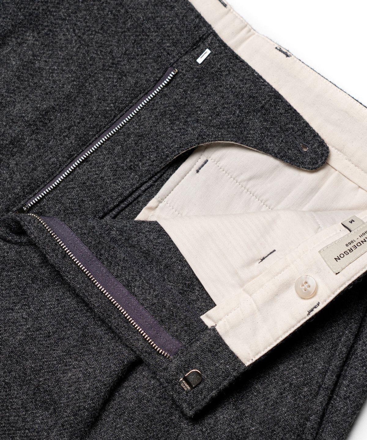 에든버러클럽(EDINBURGH CLUB) ONE-TUCK WIDE FIT WOOL BLENDED PANTS [CHARCOAL]