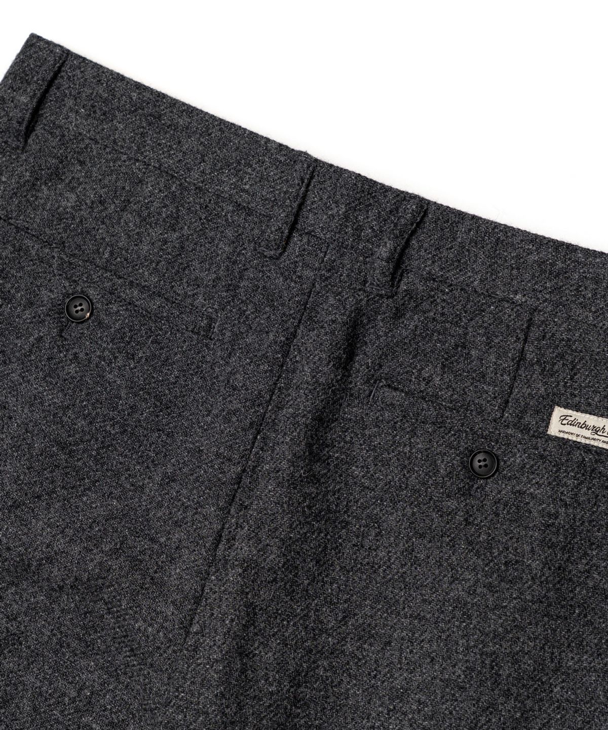 에든버러클럽(EDINBURGH CLUB) ONE-TUCK WIDE FIT WOOL BLENDED PANTS [CHARCOAL]