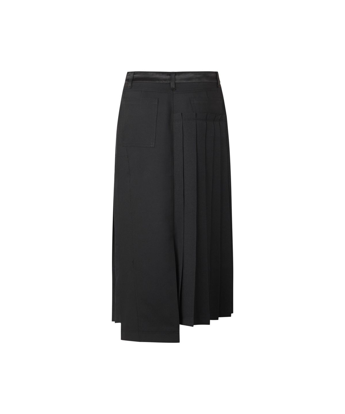 래코드(RECODE) Asymmetric Pleats Half Satin Skirt RQKAA25550BKX