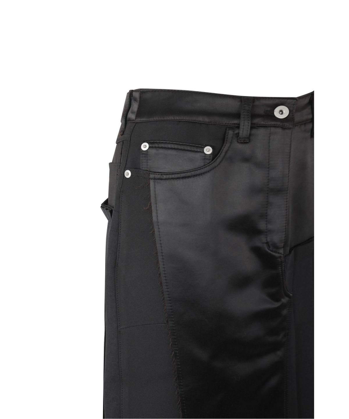 래코드(RECODE) Asymmetric Pleats Half Satin Skirt RQKAA25550BKX