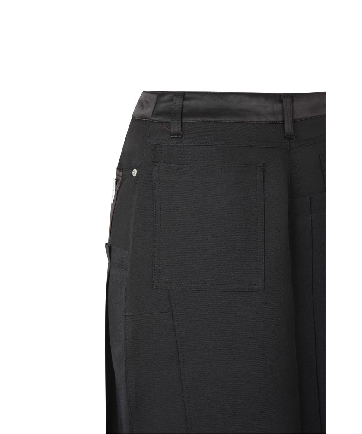 래코드(RECODE) Asymmetric Pleats Half Satin Skirt RQKAA25550BKX
