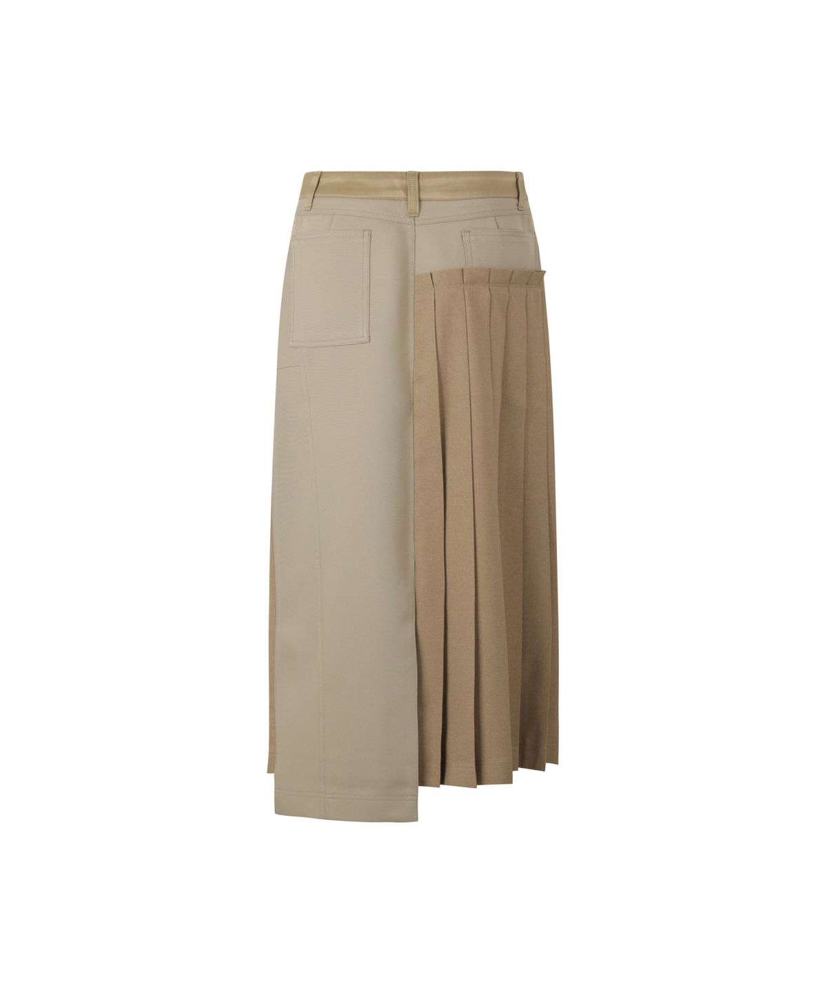 래코드(RECODE) Asymmetric Pleats Half Satin Skirt RQKAA25550BEX
