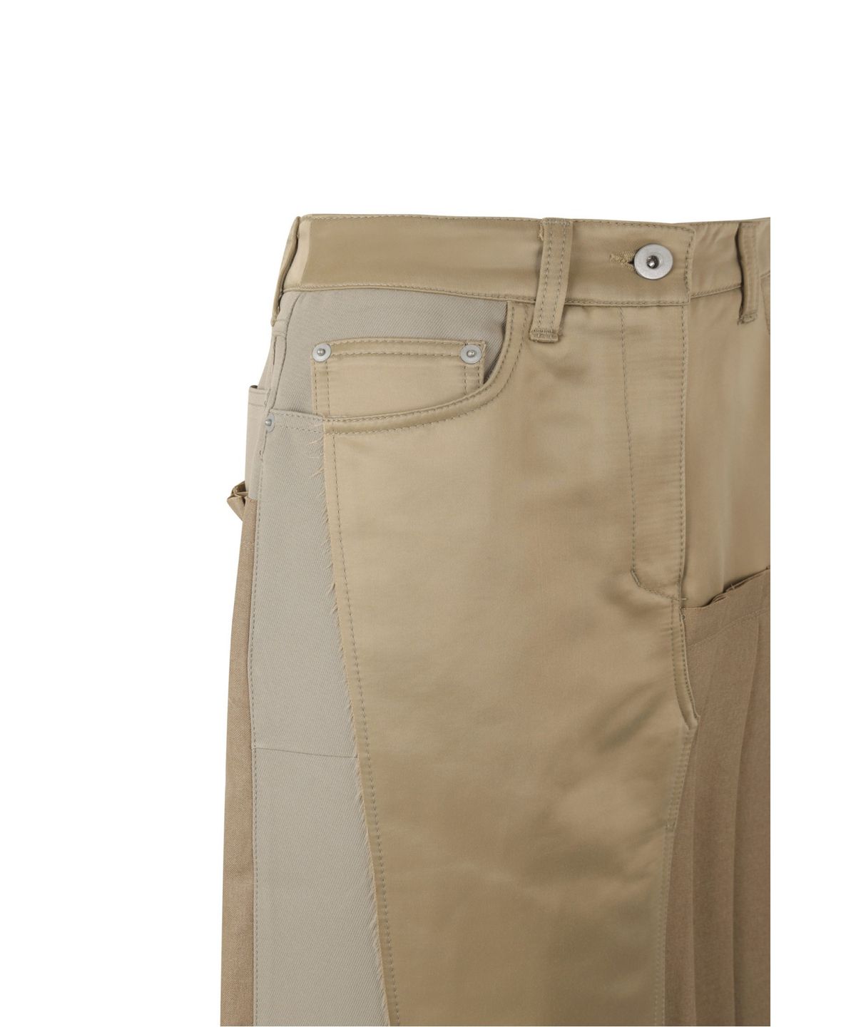 래코드(RECODE) Asymmetric Pleats Half Satin Skirt RQKAA25550BEX