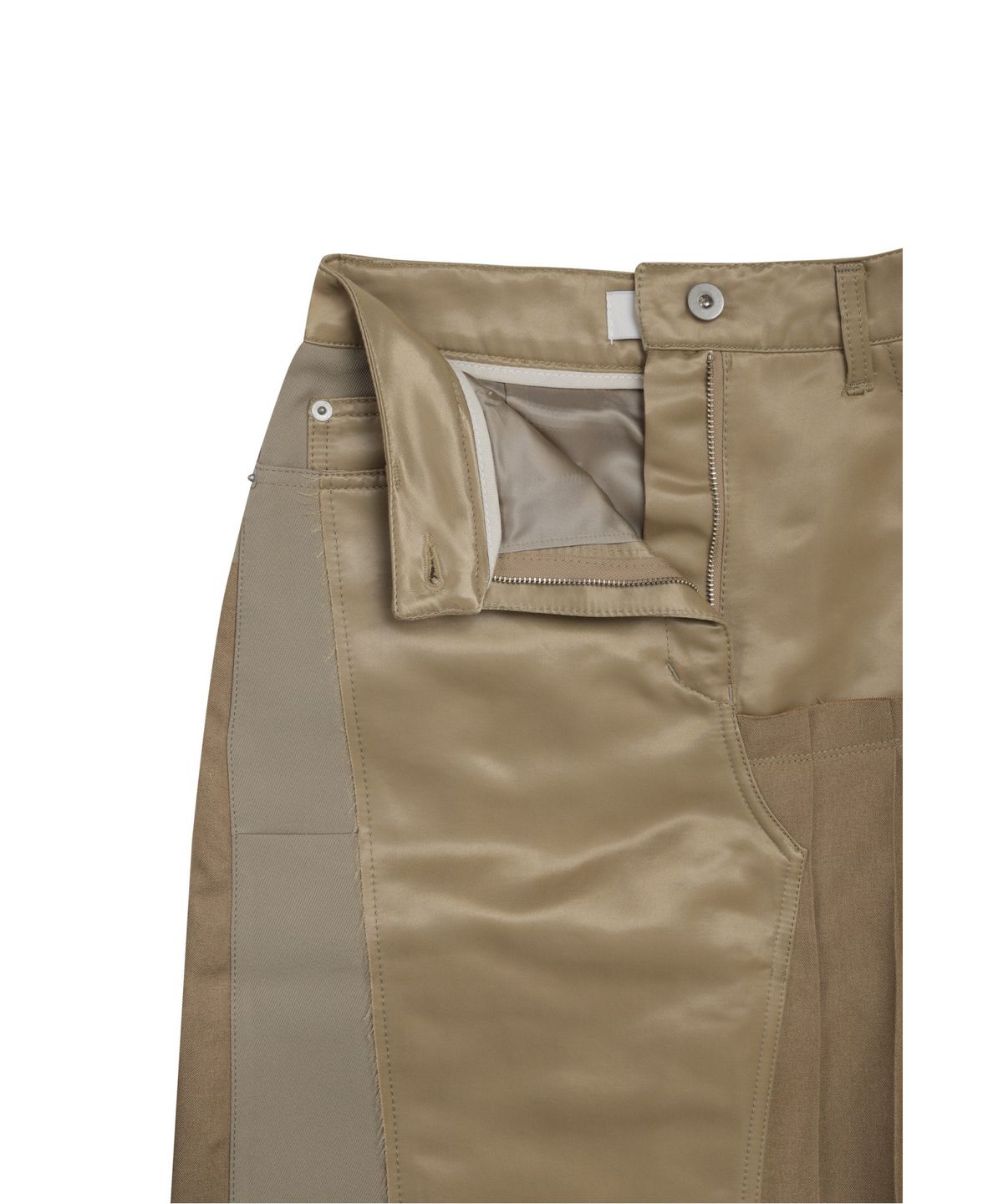 래코드(RECODE) Asymmetric Pleats Half Satin Skirt RQKAA25550BEX