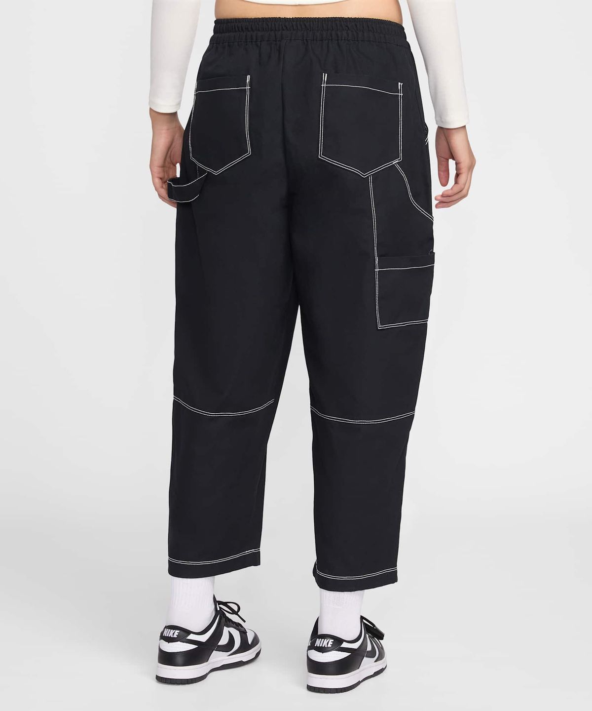 나이키(NIKE) 스포츠웨어 루즈 로우라이즈 카펜터 팬츠 W - 블랙:블랙 옥시다이즈드 / IF0312-010