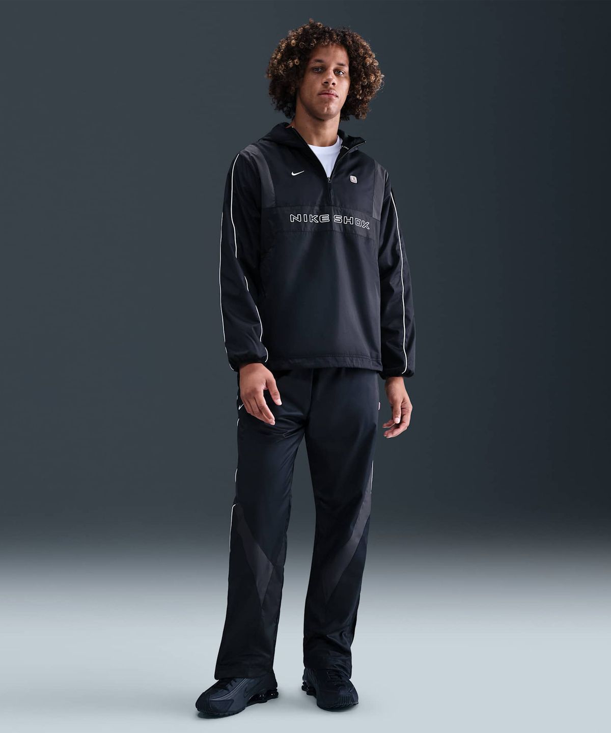 나이키(NIKE) 스포츠웨어 SHOX 우븐 하프집 재킷 M - 블랙:앤트러사이트 / IH0652-010