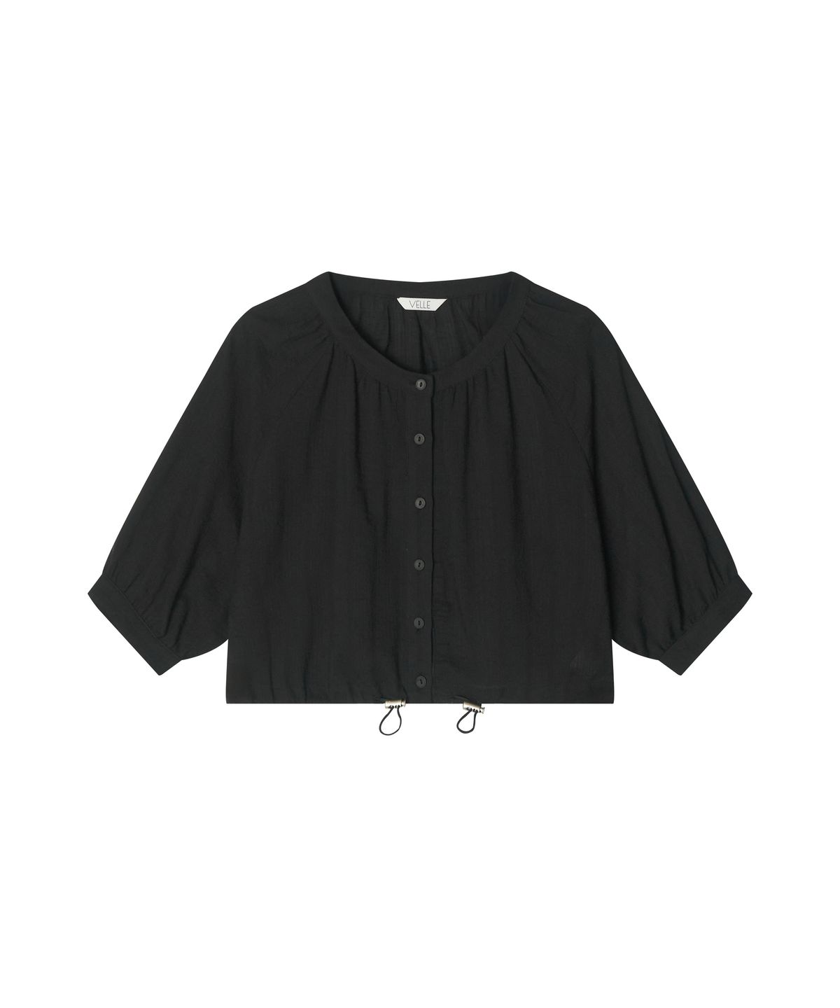 벨르(VELLE) Stopper Shirring Blouse_Black