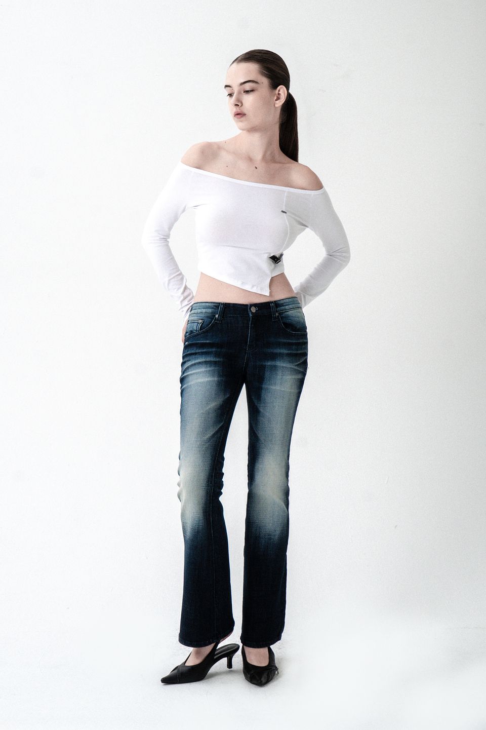 MUSINSA公式 | SYNERJYN NIGHT WASHING DENIM PANTS DEEP BLUE