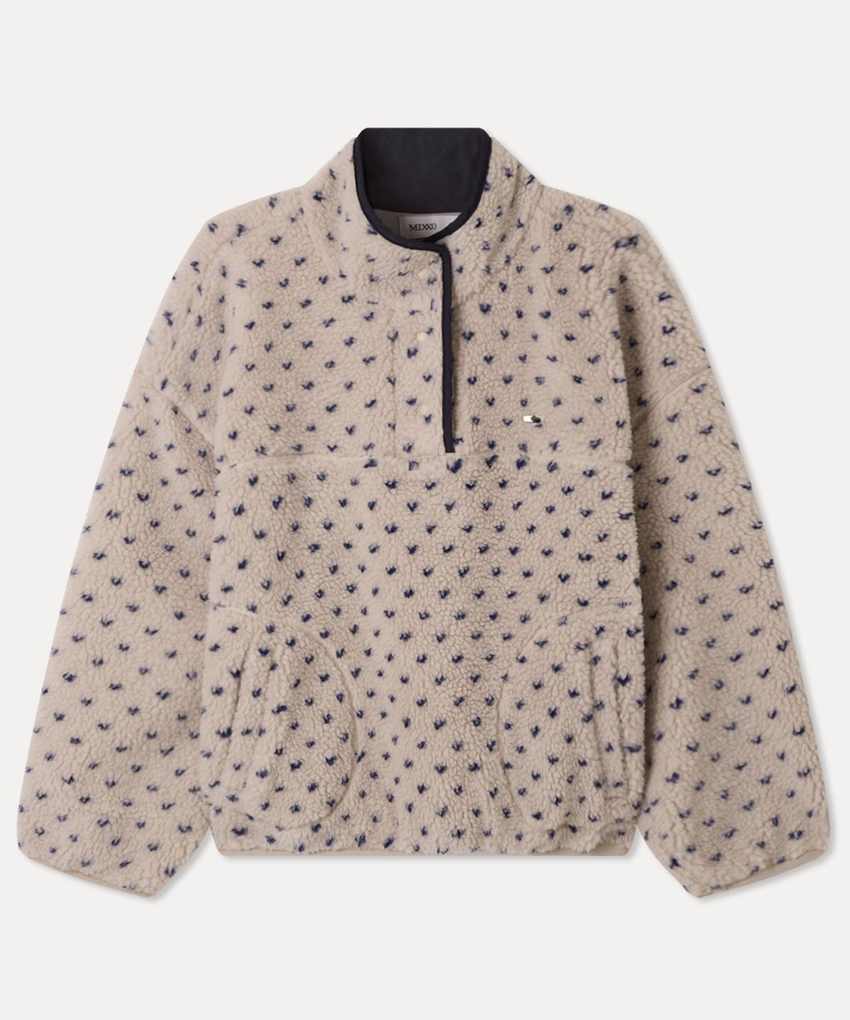 미쏘(MIXXO) 도트 아노락 반집업 플리스 자켓_MIWJMG117C