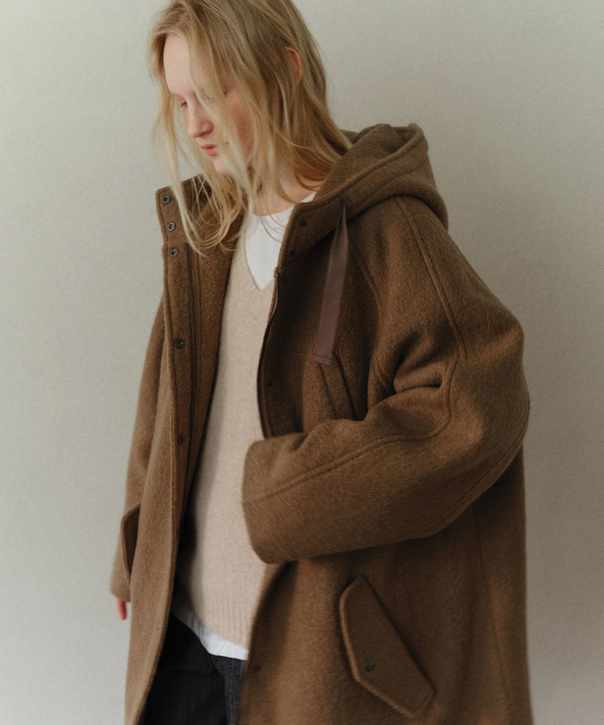 유라고(URAGO) Wool padded hood coat_Brown