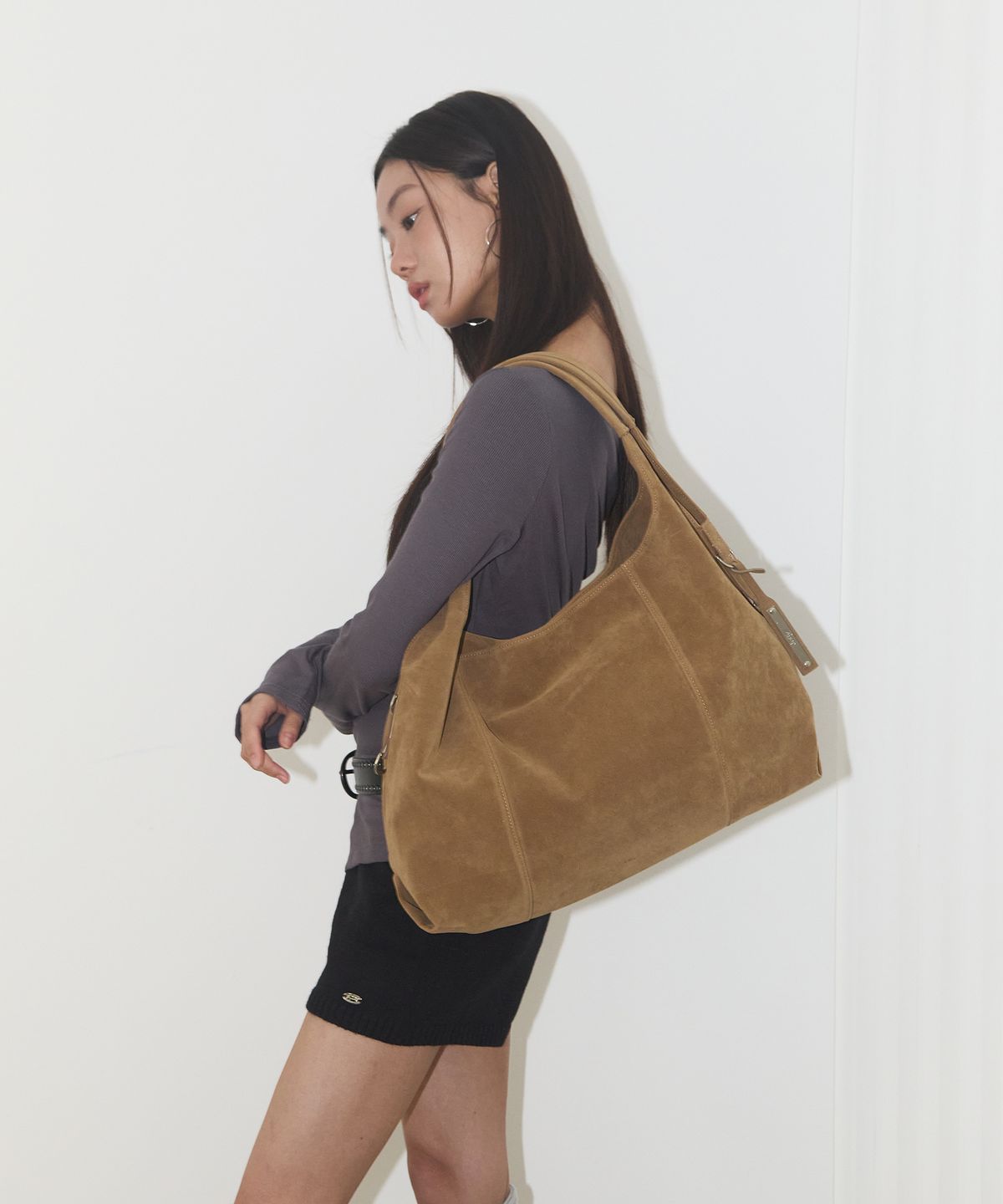 졸리(JOLLY) CALLA BAG 칼라백 - SUEDE CAMEL