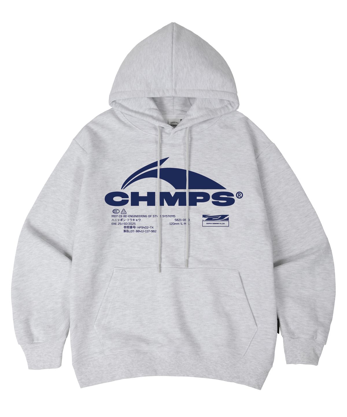본챔스(BORN CHAMPS) [3 COLORS] CHMPS EVOLVE 오버핏 후드 티셔츠 B25FT08 [기모/NO기모]