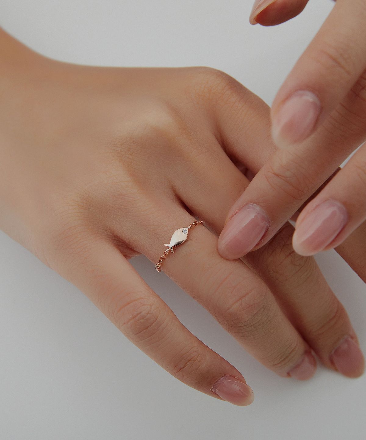 엘렌쥬얼리(HELENE JEWELRY) 14K 18K  비바 체인 다비 물고기 체인 반지