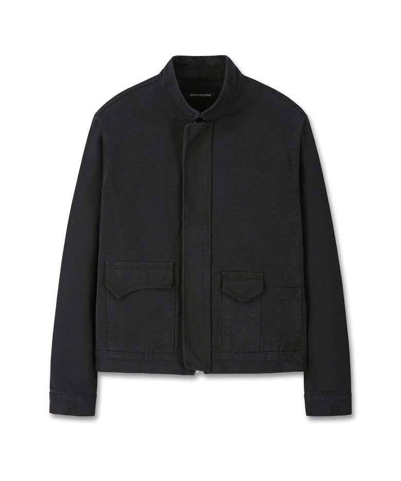 High Neck Oblique Pocket Jacket