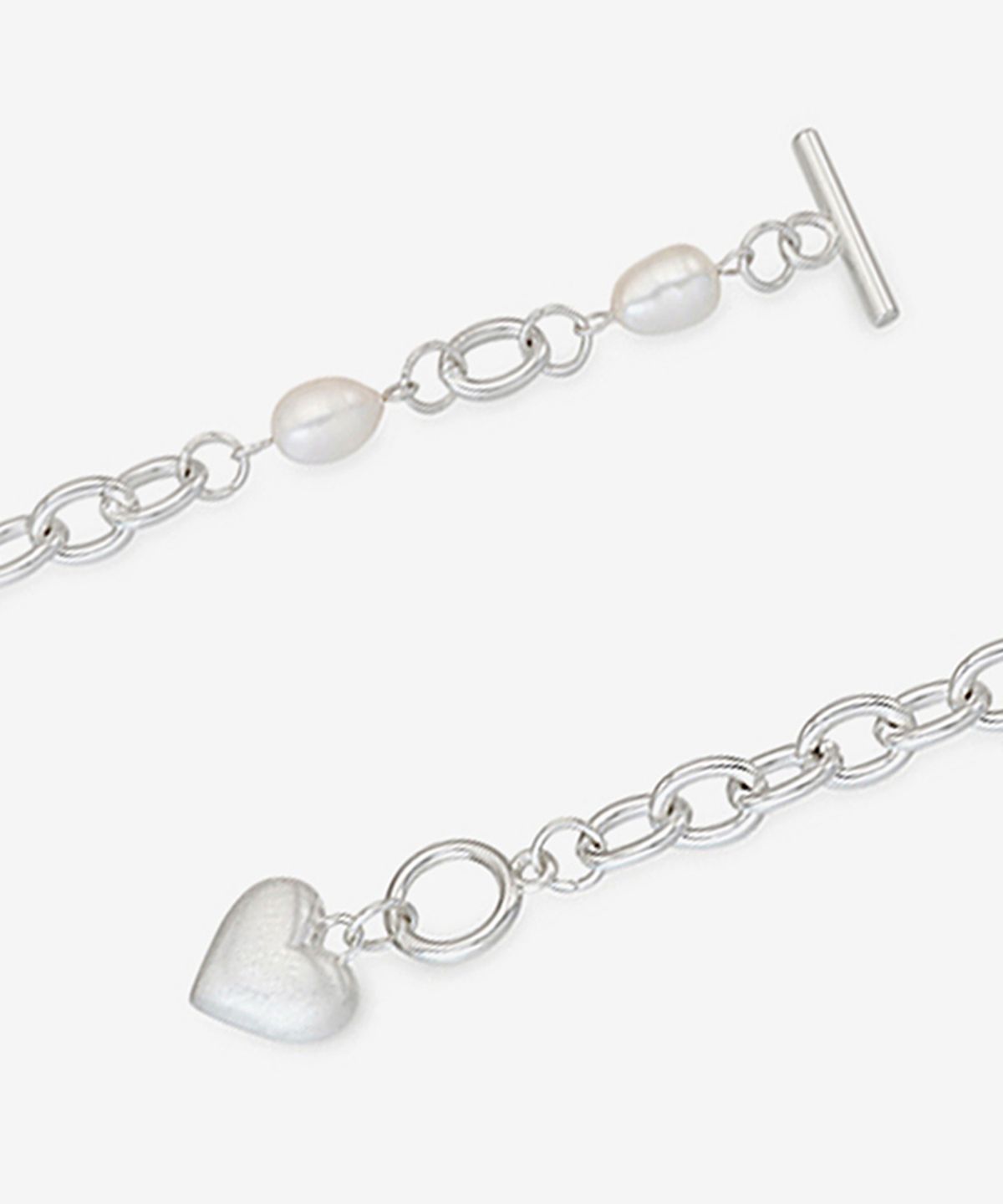 아티카 로우(ATTICA RAW) Heart Pearl Hollow Bar Bracelet / BBS002
