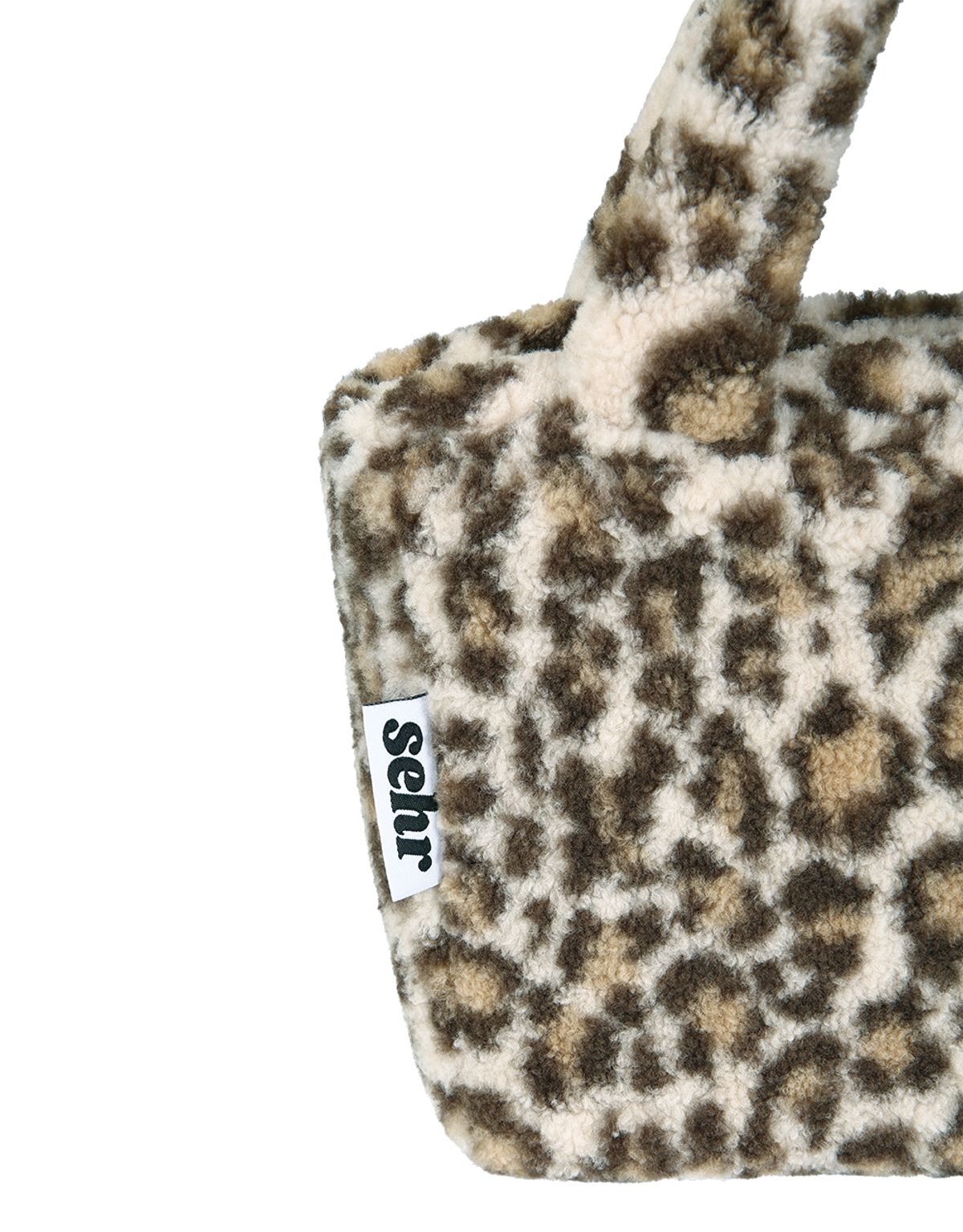 세르(SEHR) Fluffy Book Bag (Leopard Light Beige)
