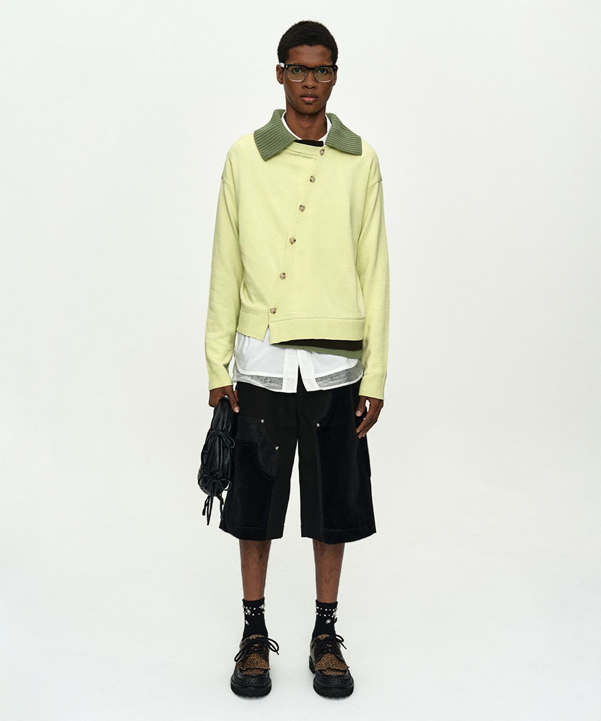앤더슨벨(ADSB ANDERSSON BELL) LAYERED COLLAR CARDIGAN atb1428m(LEMON)