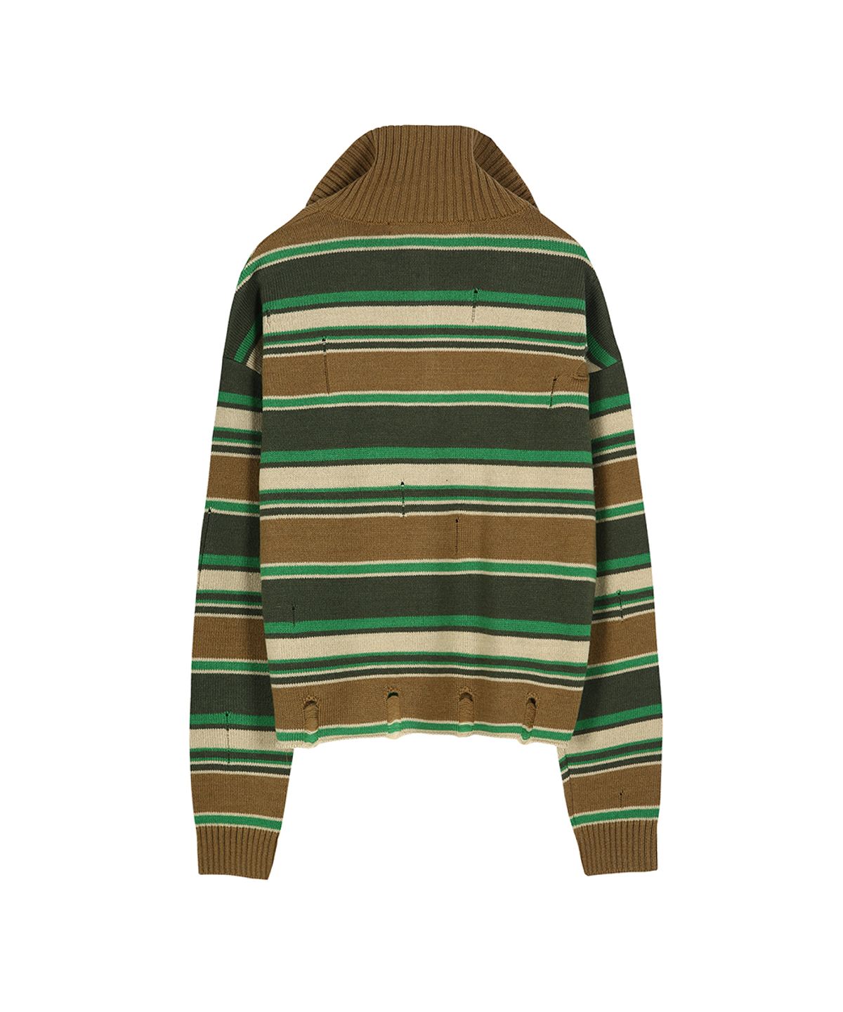 앤더슨벨(ADSB ANDERSSON BELL) DOUBLE LAYERED STRIPE HALF ZIP-UP SWEATER atb1451m(BEIGE/BROWN)