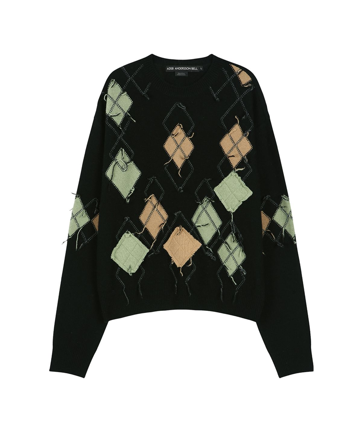 앤더슨벨(ADSB ANDERSSON BELL) TOM ARGYLE CREW-NECK SWEATER atb1415m(BLACK)