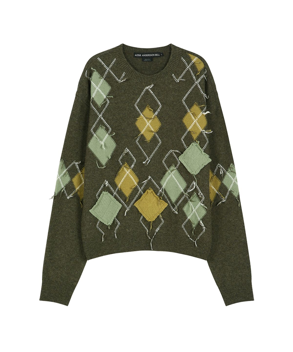 앤더슨벨(ADSB ANDERSSON BELL) TOM ARGYLE CREW-NECK SWEATER atb1415m(KHAKI)