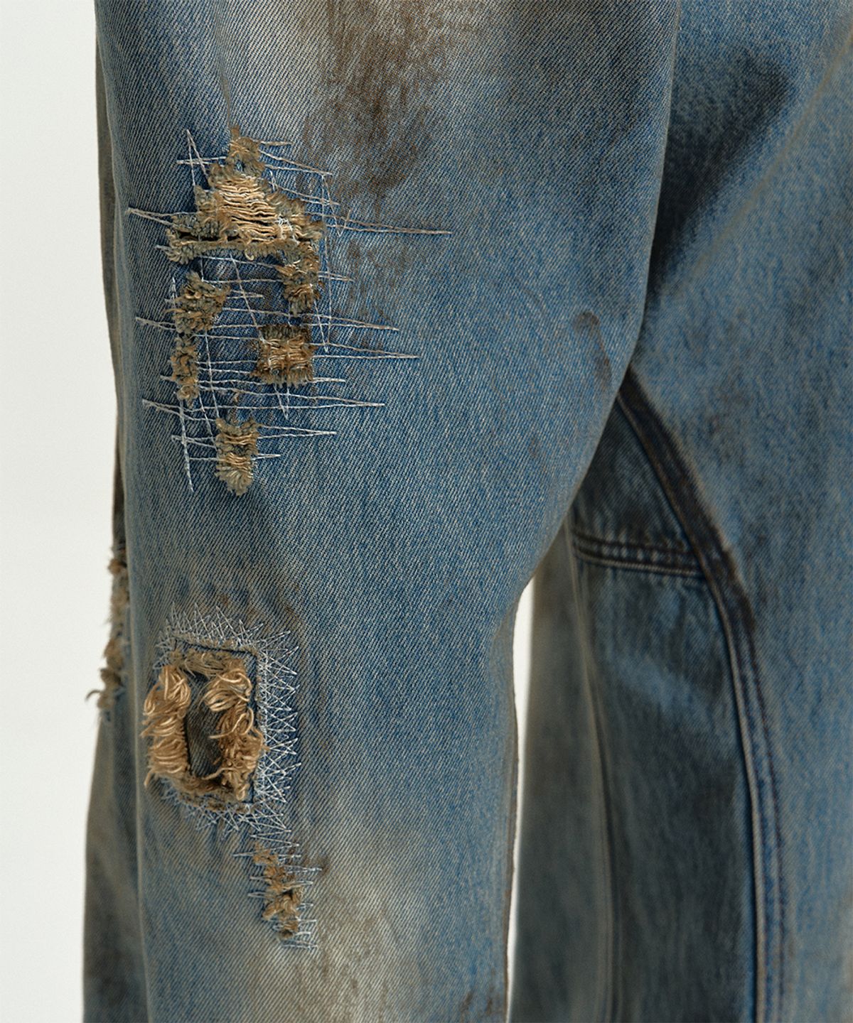 앤더슨벨(ADSB ANDERSSON BELL) UNISEX DESTROYED WIDE-LEG JEANS apa864u(BLUE)
