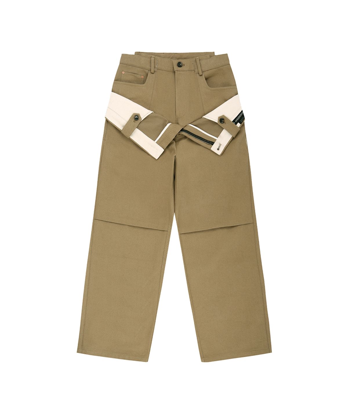 앤더슨벨(ADSB ANDERSSON BELL) DOUBLE WAISTBAND WIDE-LEG TROUSERS apa873m(BEIGE)