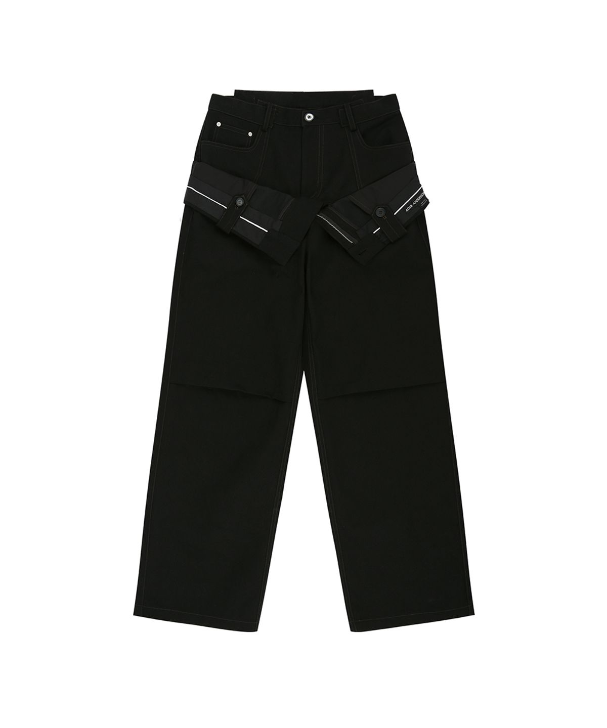 앤더슨벨(ADSB ANDERSSON BELL) DOUBLE WAISTBAND WIDE-LEG TROUSERS apa872m(BLACK)