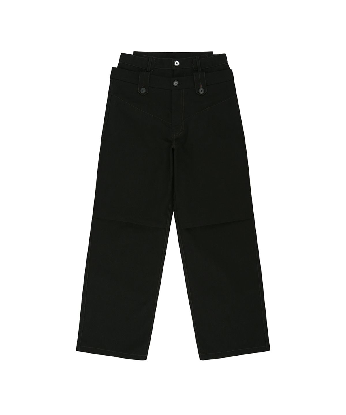 앤더슨벨(ADSB ANDERSSON BELL) DOUBLE WAISTBAND WIDE-LEG TROUSERS apa872m(BLACK)