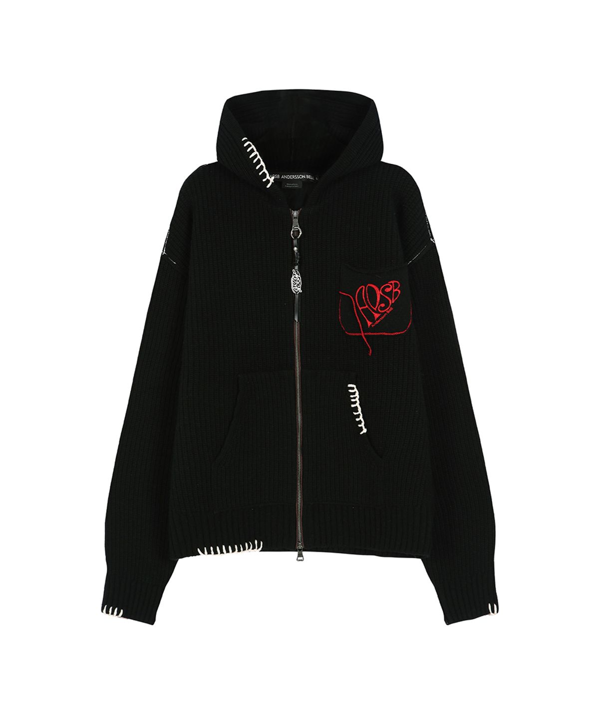 앤더슨벨(ADSB ANDERSSON BELL) UNISEX HEART LOGO HOOD ZIP-UP SWEATER atb1420u(BLACK)