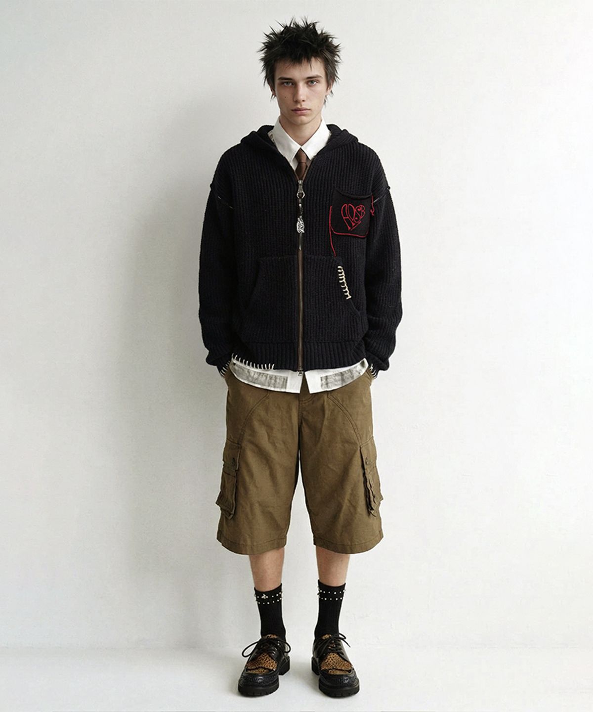 앤더슨벨(ADSB ANDERSSON BELL) UNISEX HEART LOGO HOOD ZIP-UP SWEATER atb1420u(BLACK)