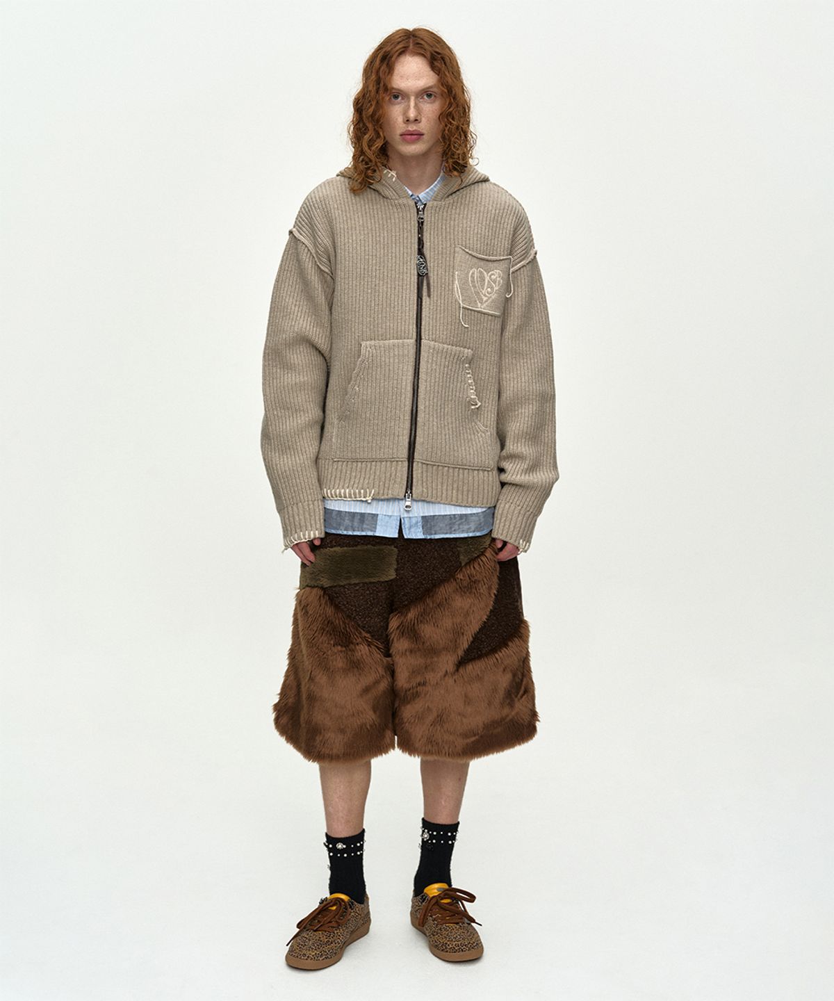 앤더슨벨(ADSB ANDERSSON BELL) UNISEX HEART LOGO HOOD ZIP-UP SWEATER atb1420u(BEIGE)