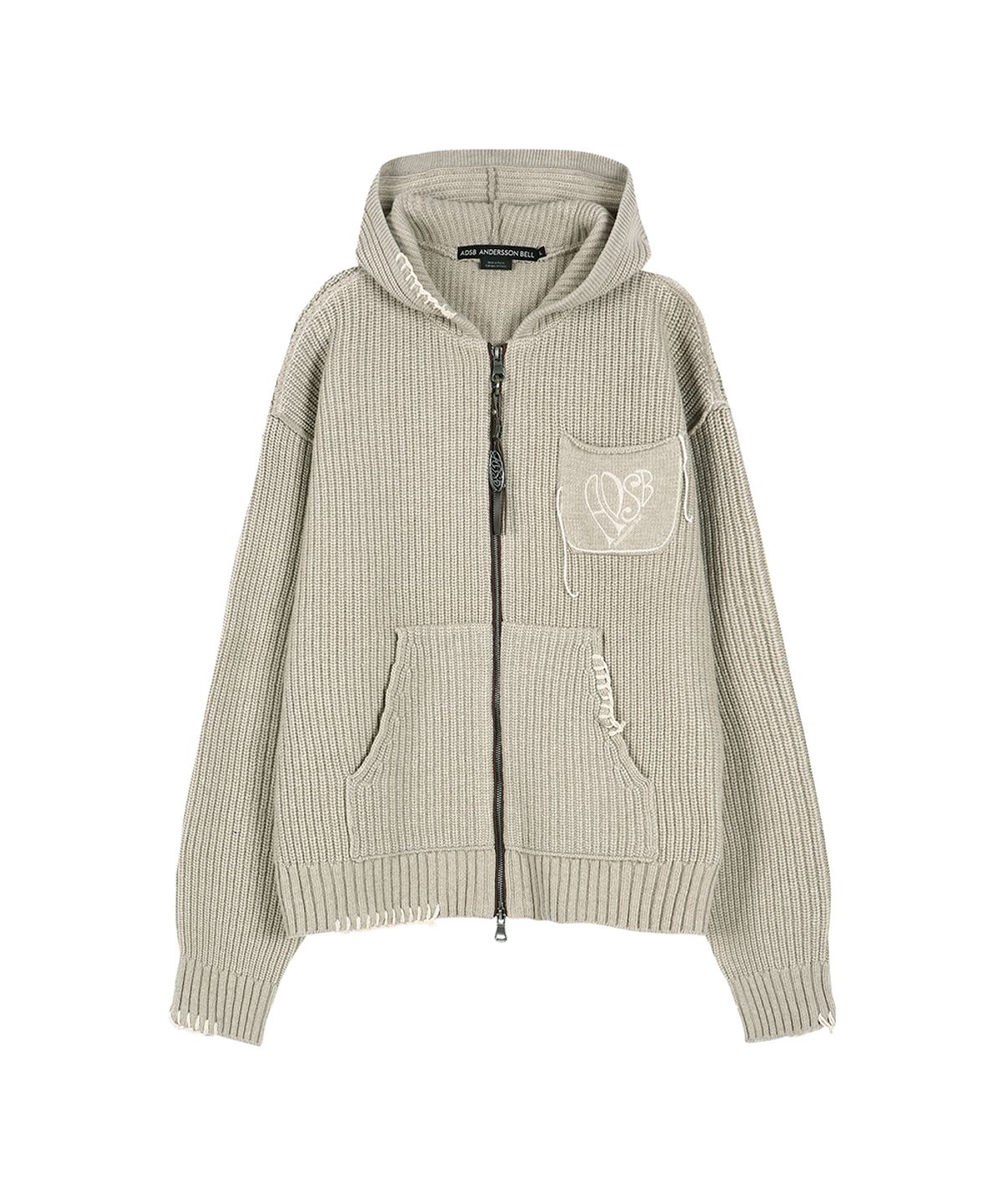 앤더슨벨(ADSB ANDERSSON BELL) UNISEX HEART LOGO HOOD ZIP-UP SWEATER atb1420u(BEIGE)