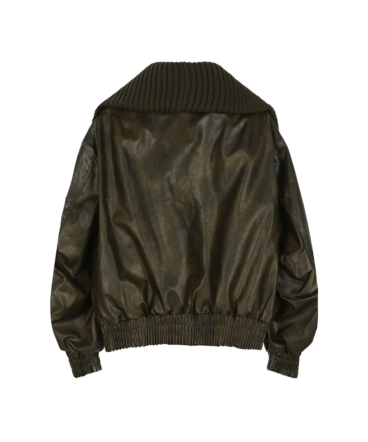 앤더슨벨(ADSB ANDERSSON BELL) KNIT-COLLAR MA-1 BOMBER JACKET awa756w(KHAKI)