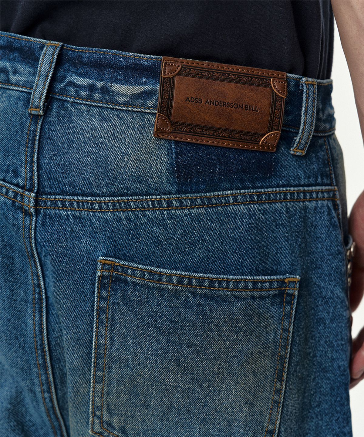 앤더슨벨(ADSB ANDERSSON BELL) UNISEX LAYERED WIDE-LEG JEANS apa865u(BLUE)