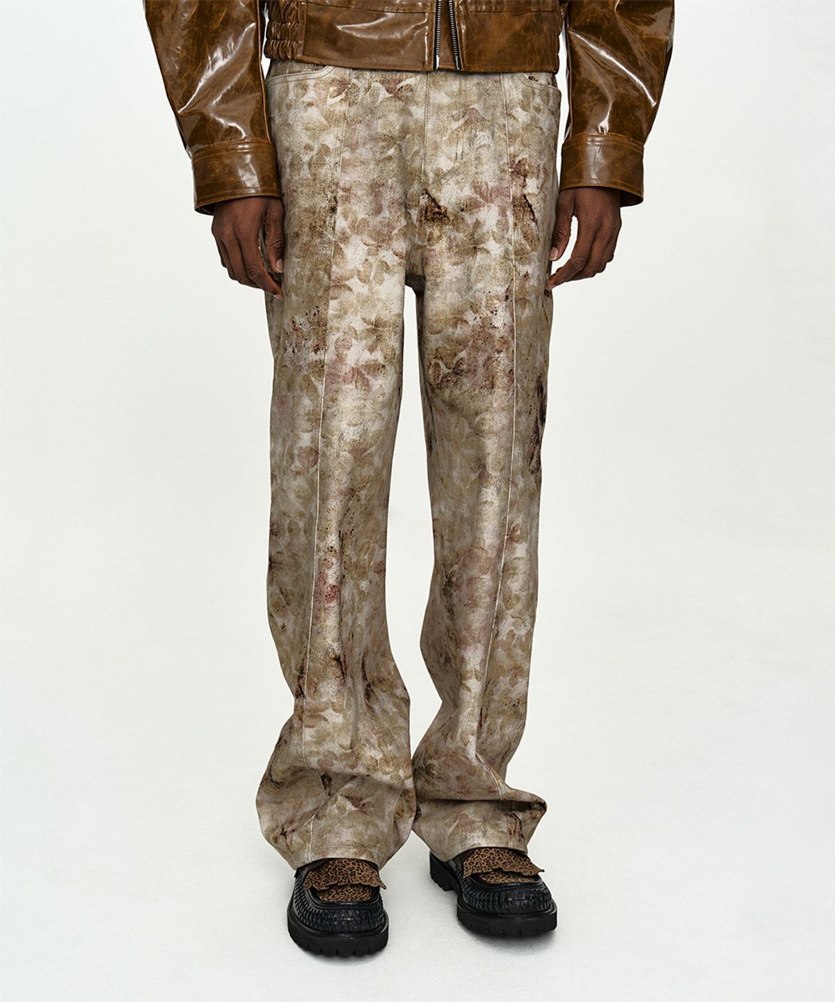 앤더슨벨(ADSB ANDERSSON BELL) FLOWER PRINTED WIDE-LEG JEANS apa874m(BEIGE)
