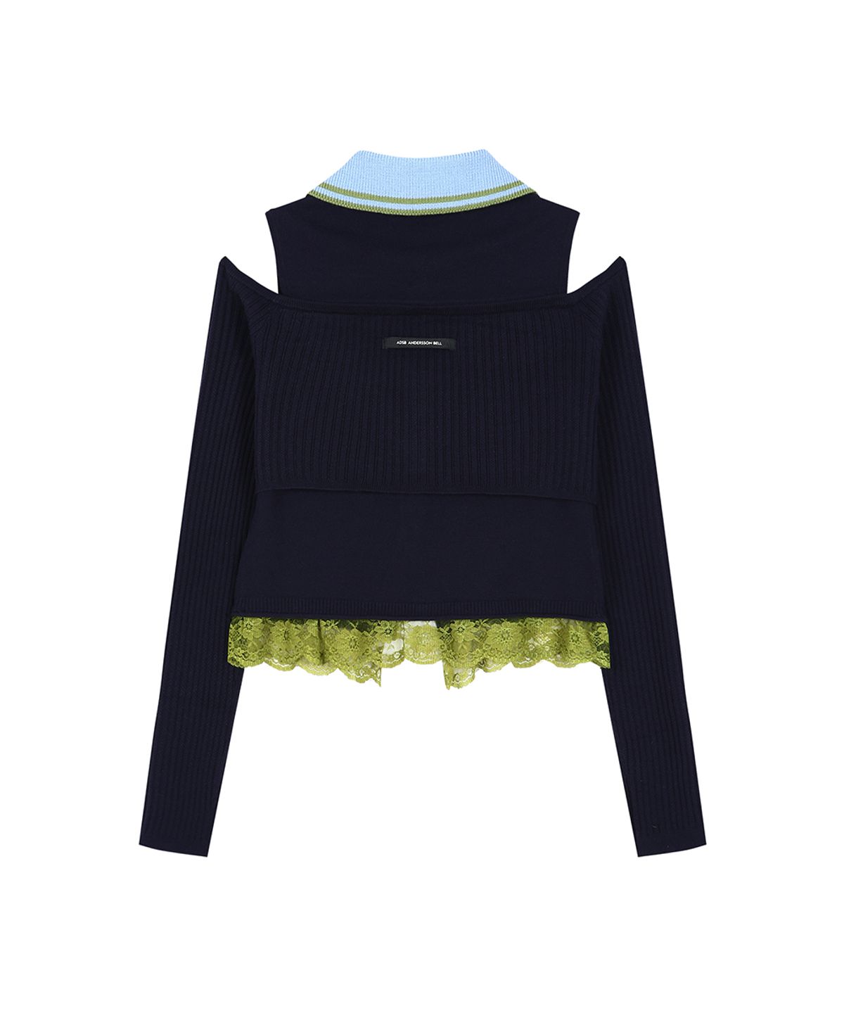 앤더슨벨(ADSB ANDERSSON BELL) LAYERED OFF-SHOULDER COLLAR TOP atb1481w(NAVY/BLUE)