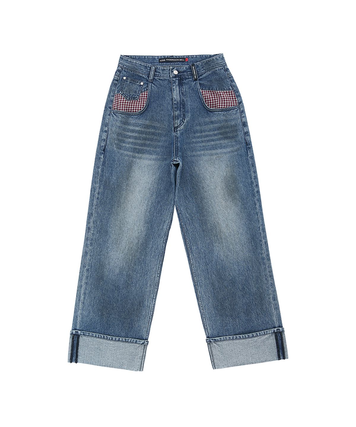 앤더슨벨(ADSB ANDERSSON BELL) OIL WASHED ROLLED UP JEANS apa889w(BLUE)