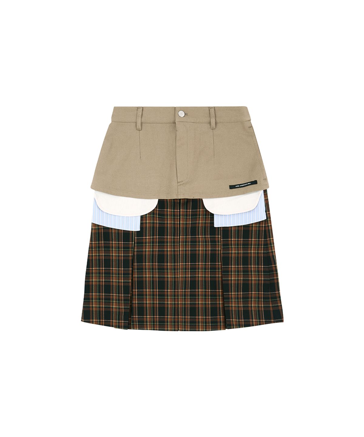 앤더슨벨(ADSB ANDERSSON BELL) DOUBLE LAYERED PLEATS SKIRT apa885w(BROWN)