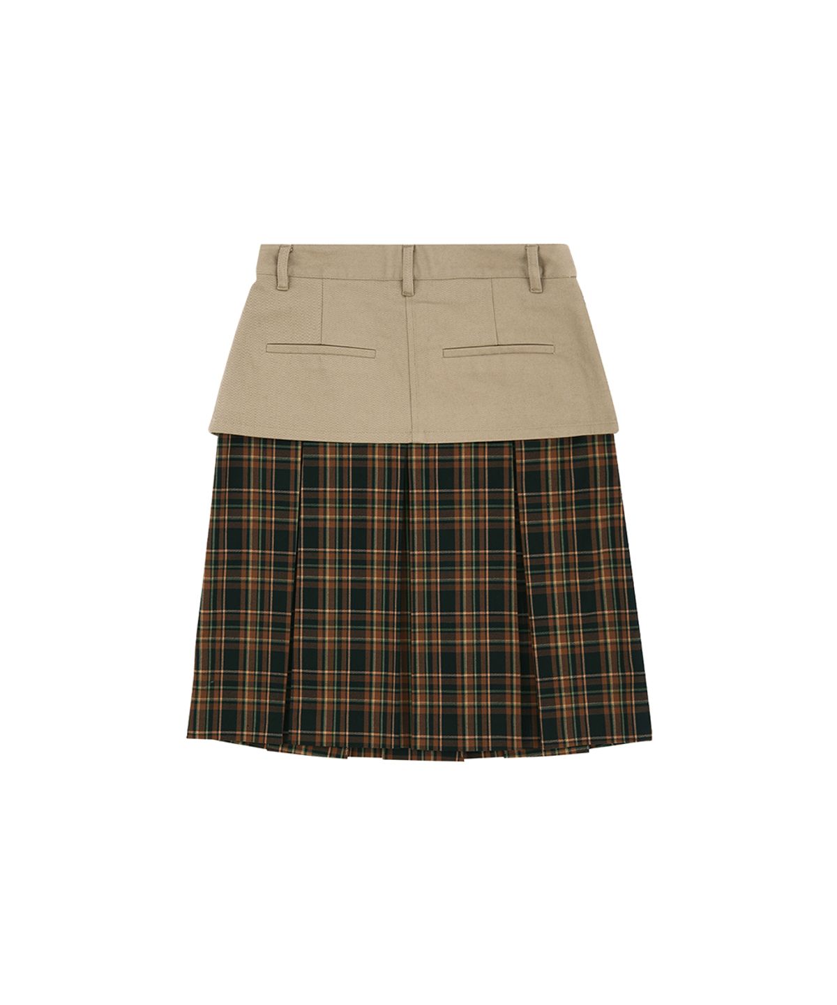 앤더슨벨(ADSB ANDERSSON BELL) DOUBLE LAYERED PLEATS SKIRT apa885w(BROWN)