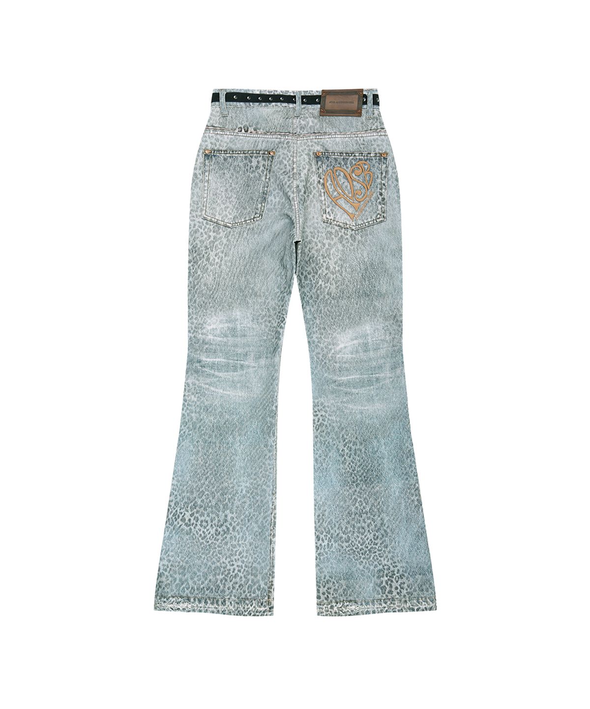 앤더슨벨(ADSB ANDERSSON BELL) LEOPARD FADE DENIM PRINTED BOOTSCUT JEANS apa882w(BLUE)