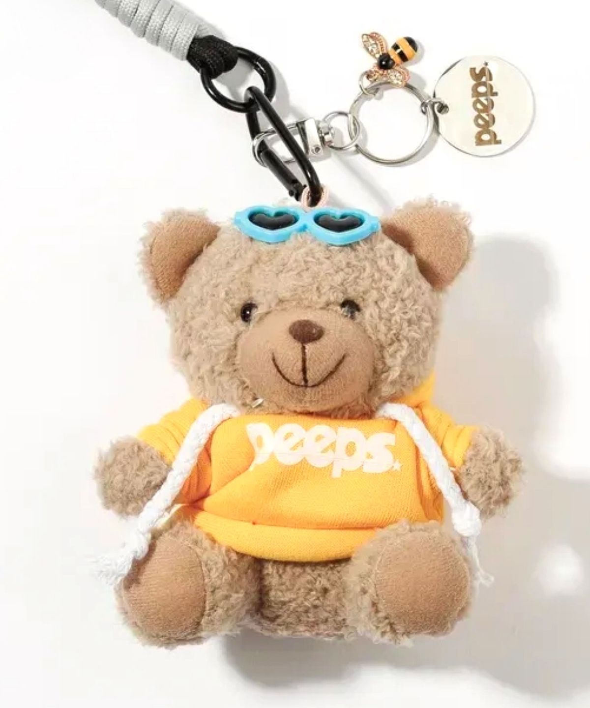 핍스(PEEPS) Heart Bear Keyring(Navy/Red/Yellow)